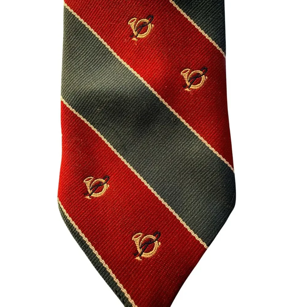 Rene Designer Collection Red Green‎ Striped Novelty Silk Tie Classic